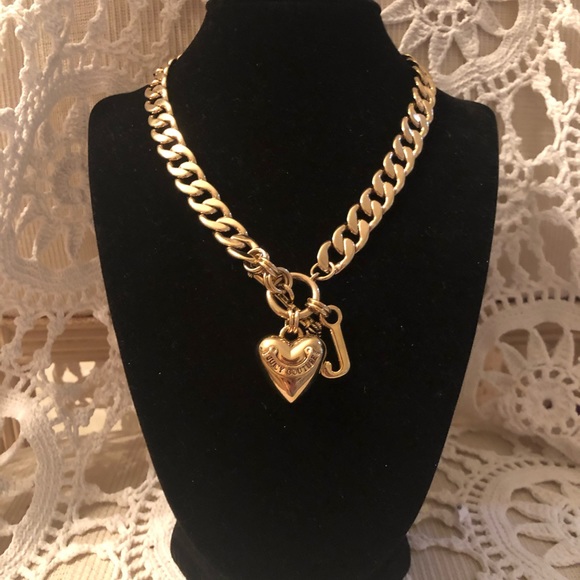 NWOT Vintage Juicy Couture Puffy Heart Banner Necklace - Picture 2 of 6
